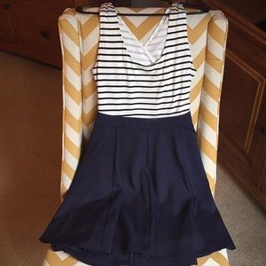 Navy and cream dress
